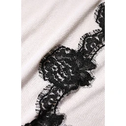 White Cashmere Floral Lace Detailing Tank Top