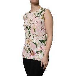 Multicolor Floral Print Round Neck Tank Top