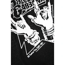 Black Cotton Printed Short Sleeves T-shirt