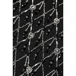 Black Cashmere Embellished Long Sleeves Top