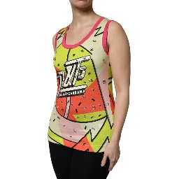 Multicolor Printed Crystal Embellishment Top