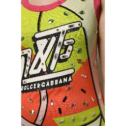 Multicolor Printed Crystal Embellishment Top