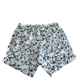White Polyester Men Swim Shorts