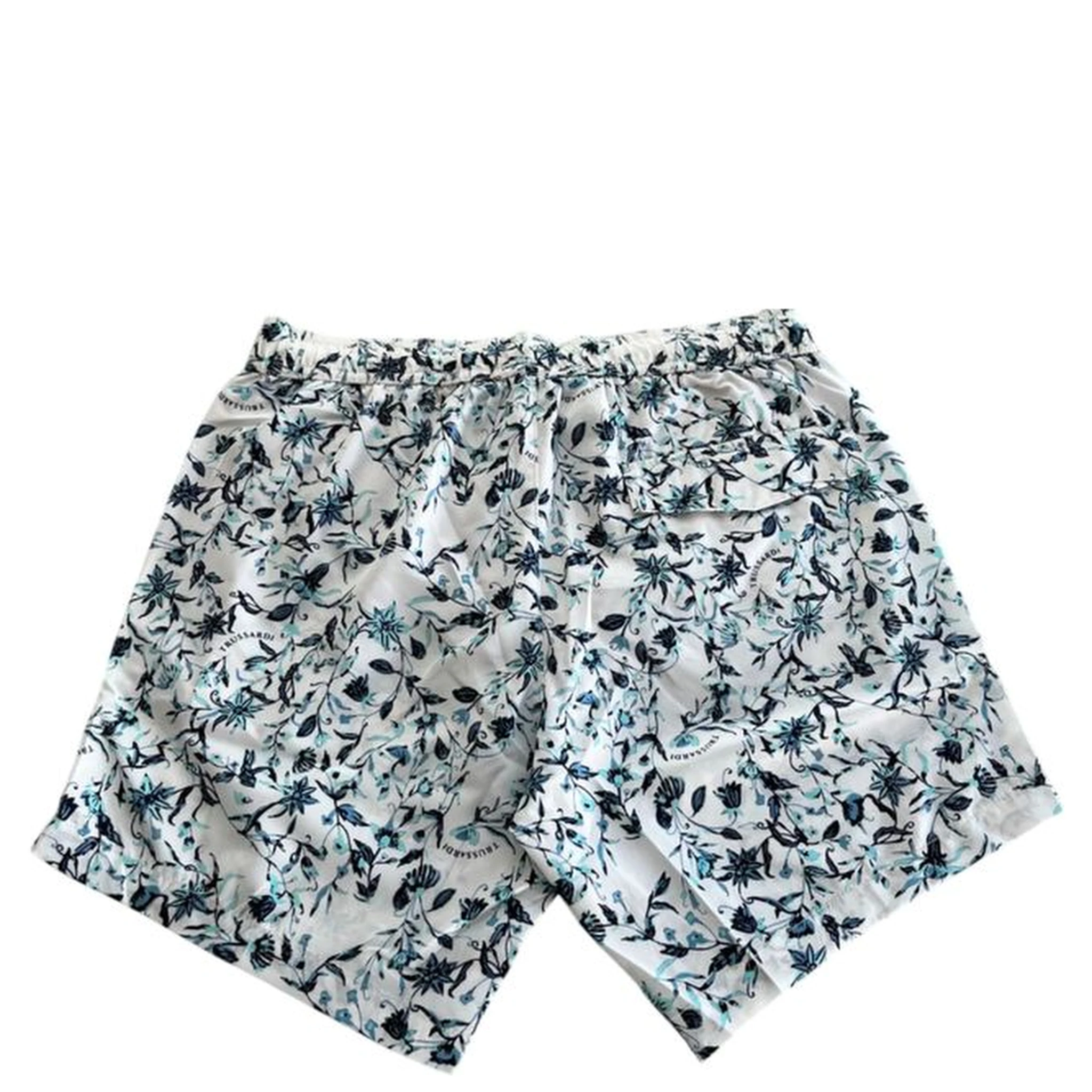 White Polyester Men Swim Shorts