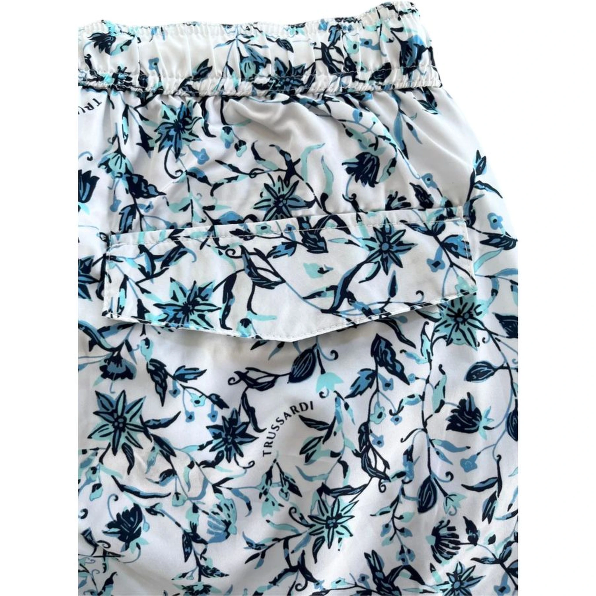 White Polyester Men Swim Shorts