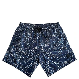 Blue Polyester Men Swim Short