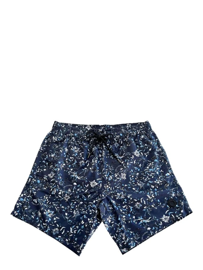 Blue Polyester Men Swim Short
