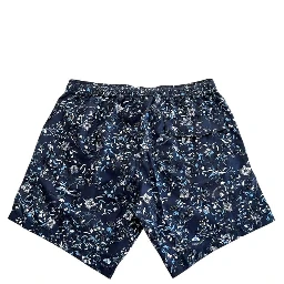 Blue Polyester Men Swim Short