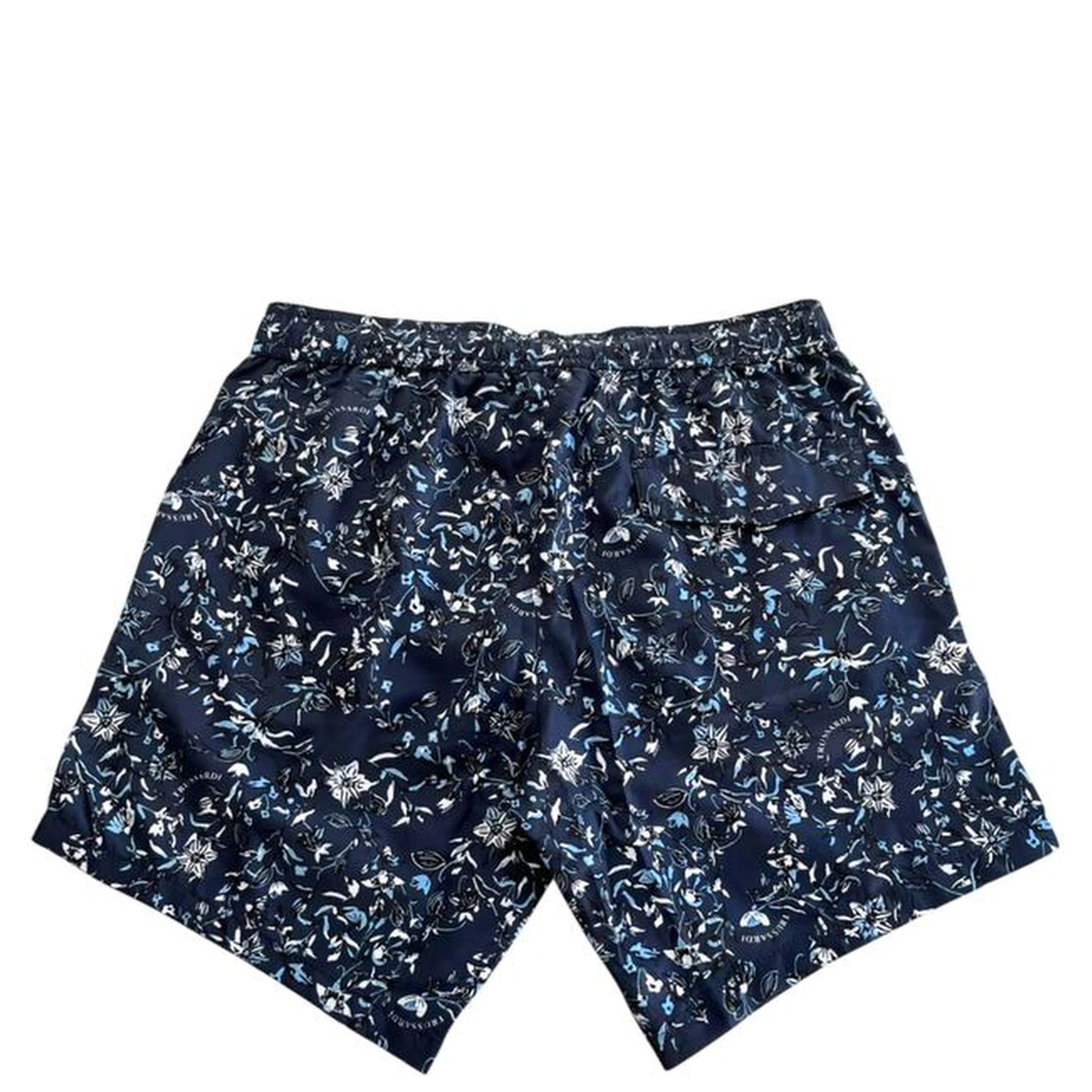 Blue Polyester Men Swim Short