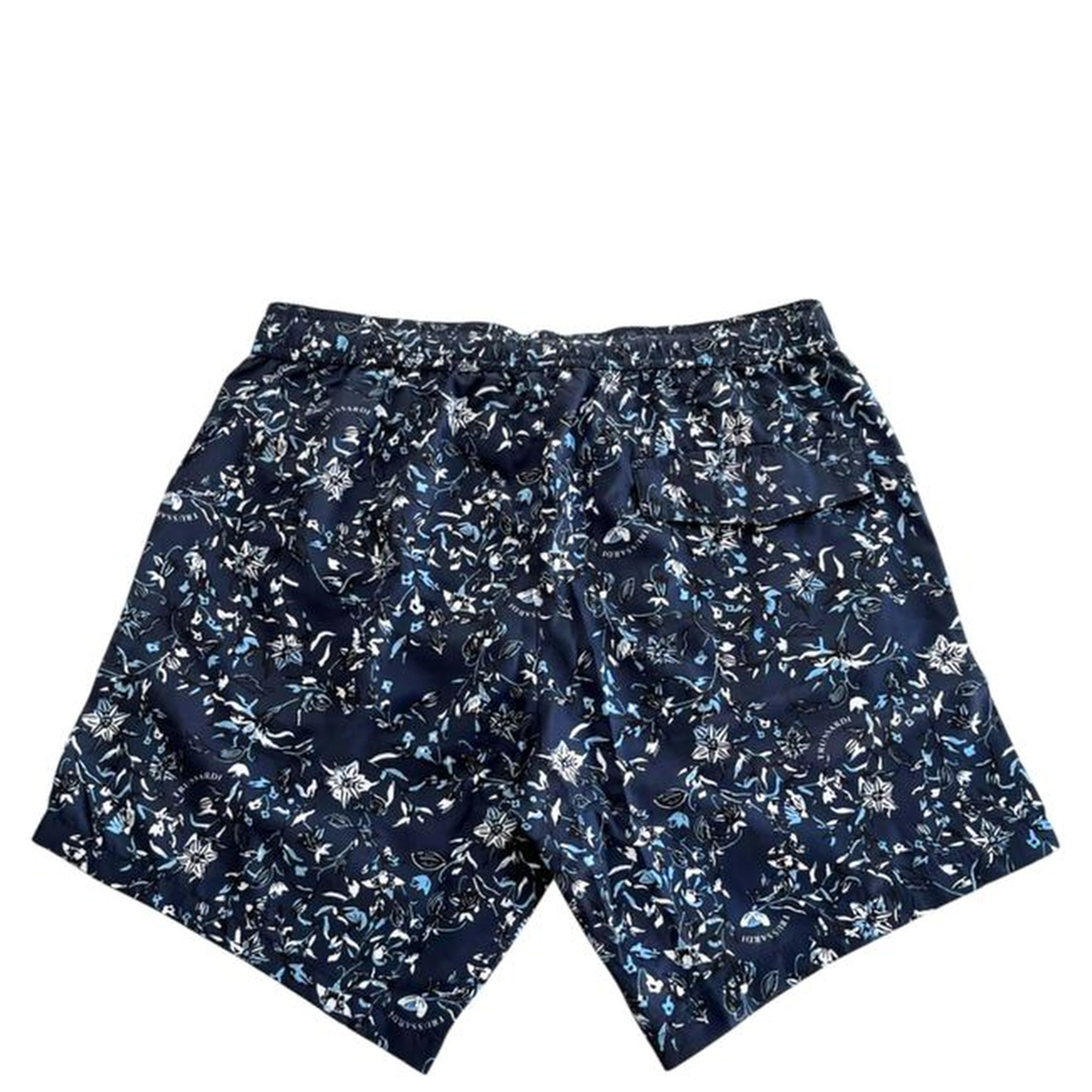 Blue Polyester Men Swim Short