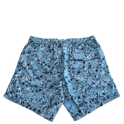 Light Blue Polyester Men Swim Trunk