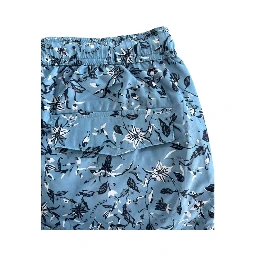 Light Blue Polyester Men Swim Trunk