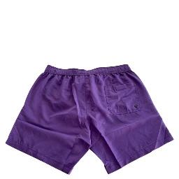 Purple Polyester Men Swim Short