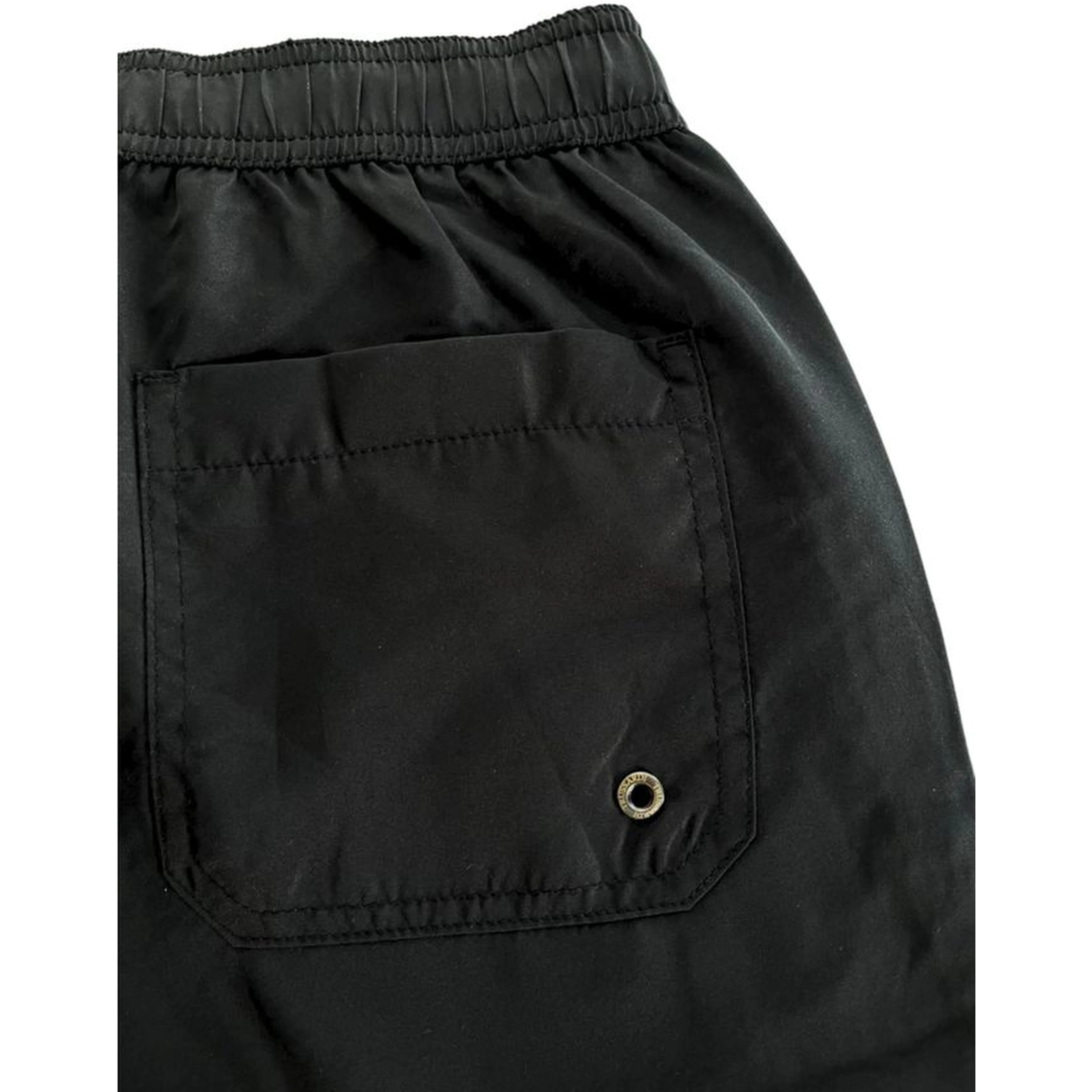 Black Polyester Men's Swim Short