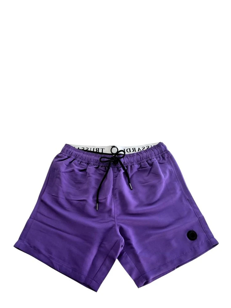Purple Polyester Men Swim Short