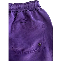 Purple Polyester Men Swim Short