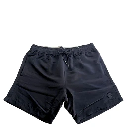 Black Polyester Men Swim Shorts