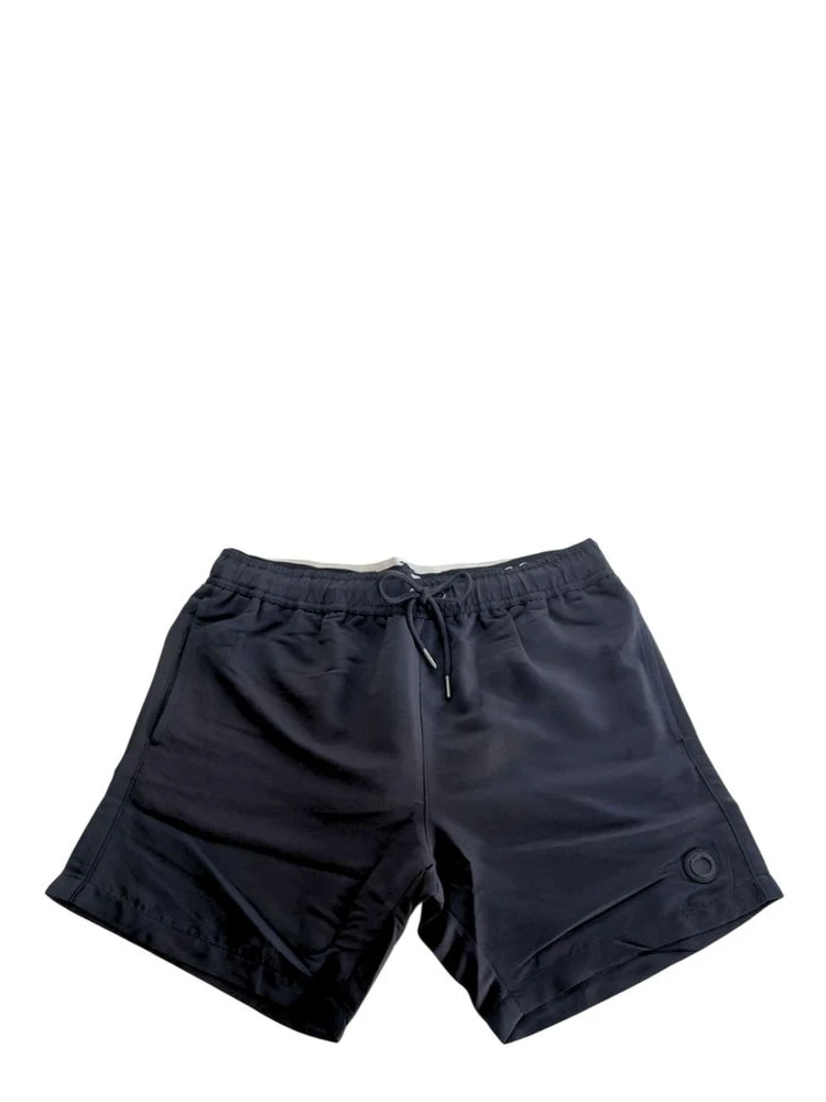 Black Polyester Men Swim Shorts