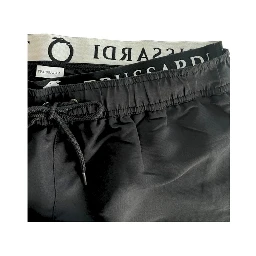 Black Polyester Men Swim Shorts