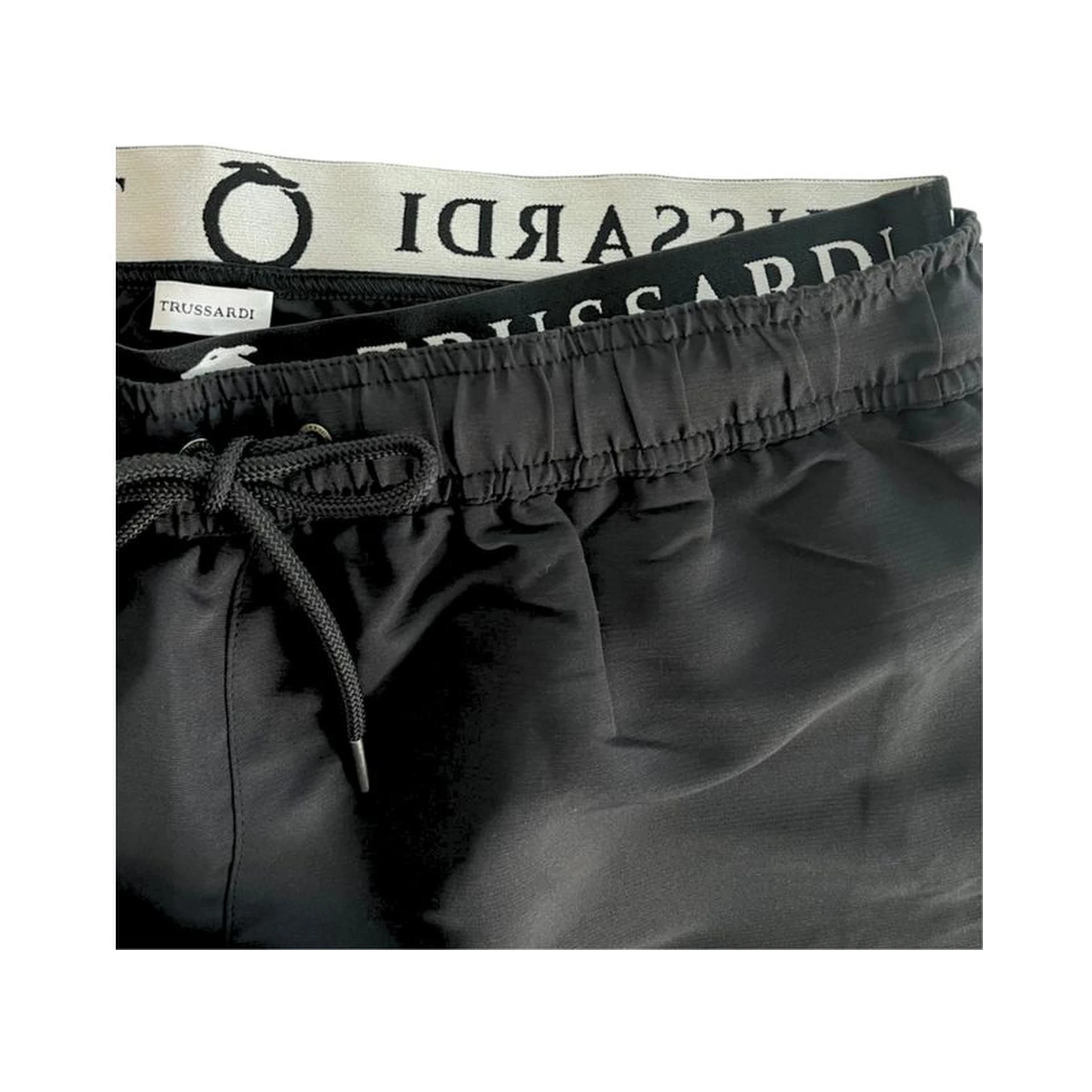 Black Polyester Men Swim Shorts