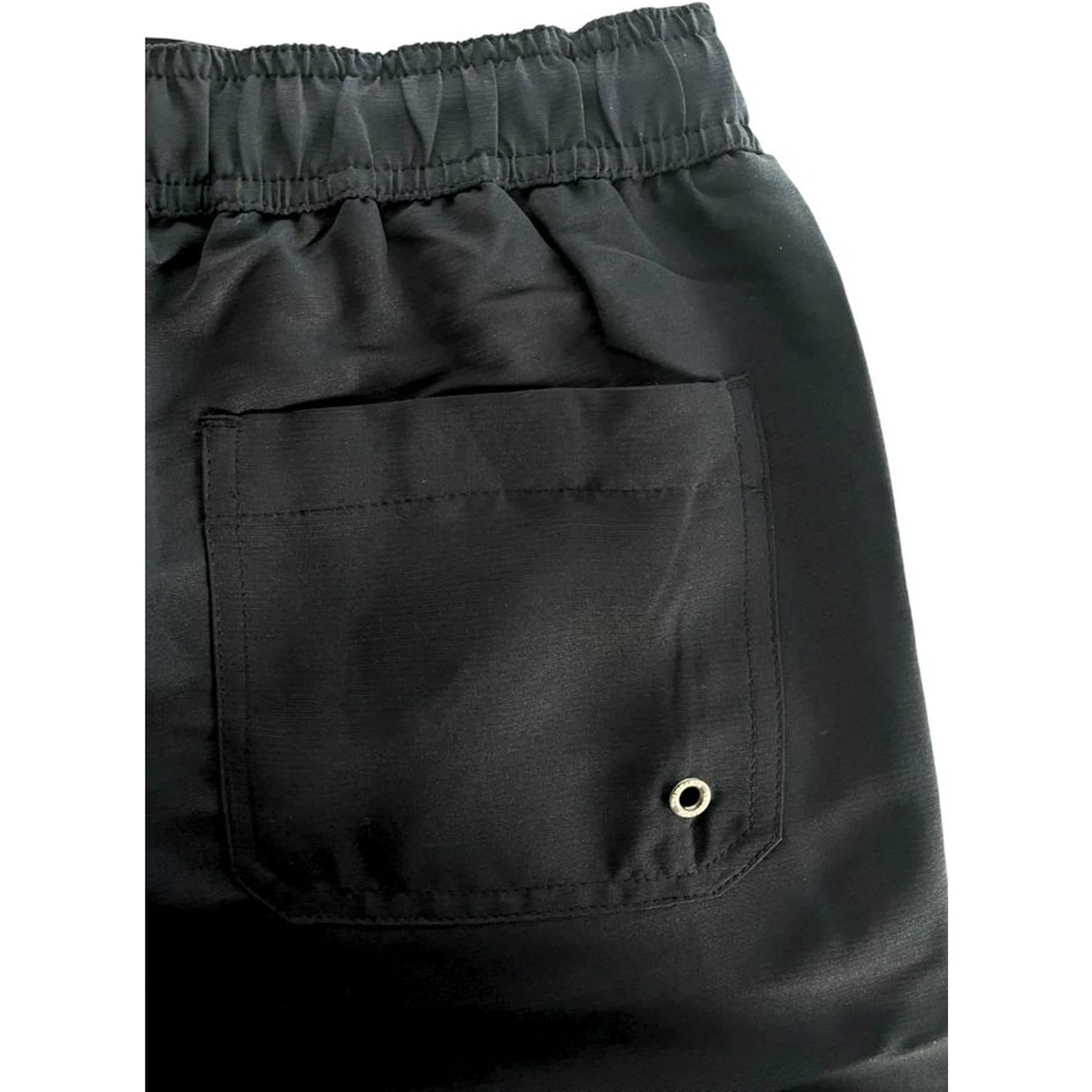 Black Polyester Men Swim Shorts