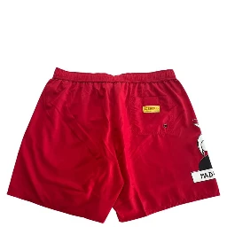 Red Polyester Men Swim Short