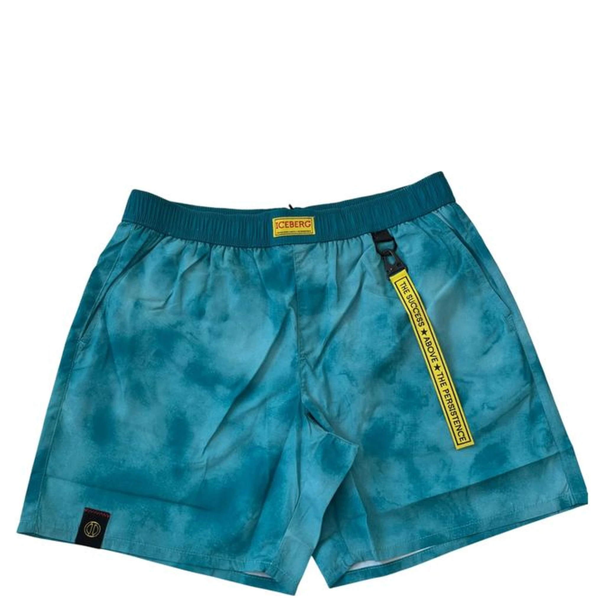 Light Blue Polyester Men Swim Short