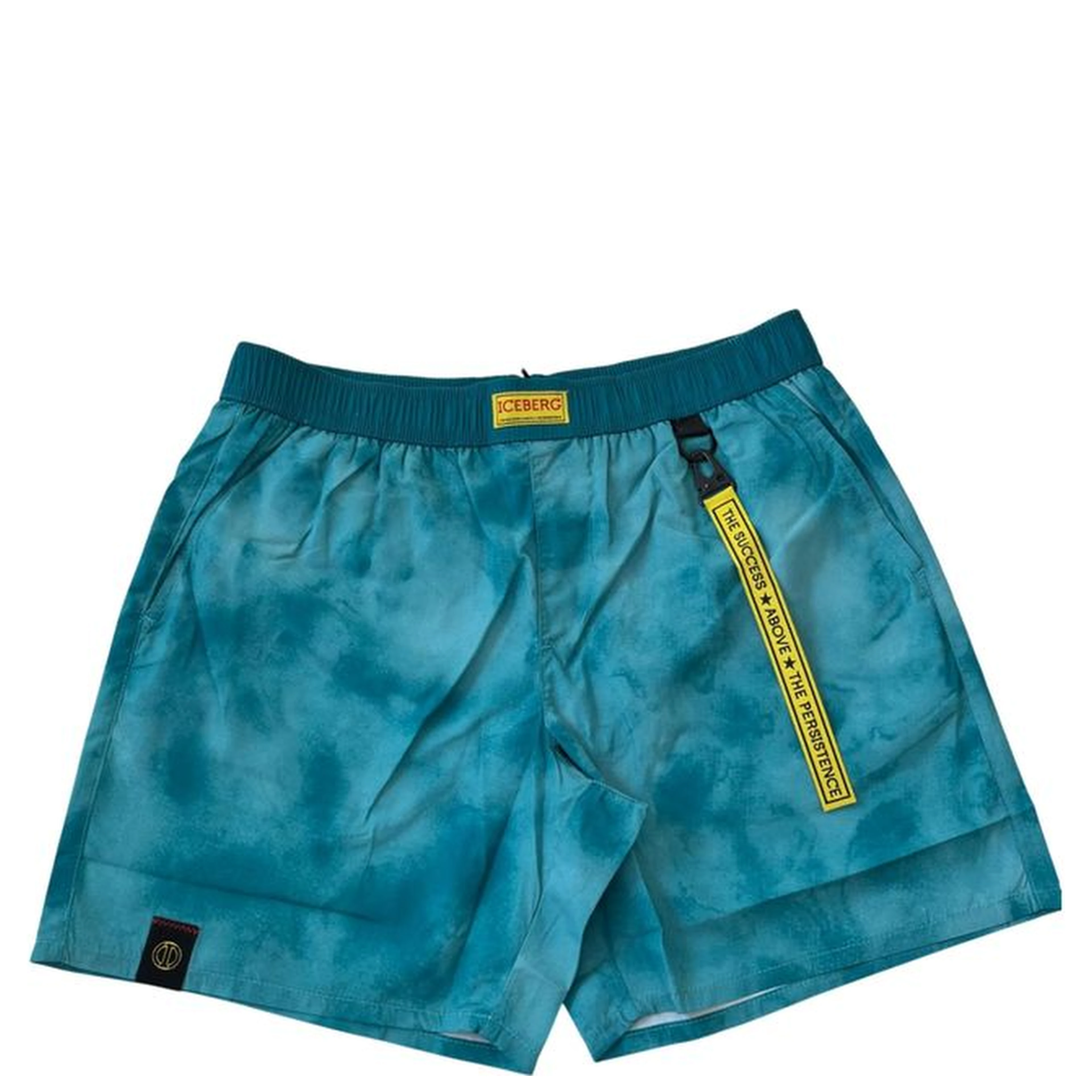 Light Blue Polyester Men Swim Short
