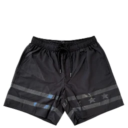 Black Polyester Men Swim Short