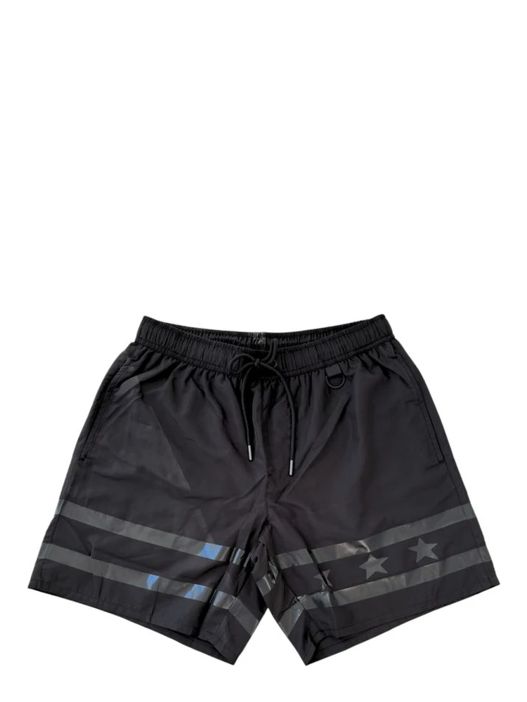 Black Polyester Men Swim Short