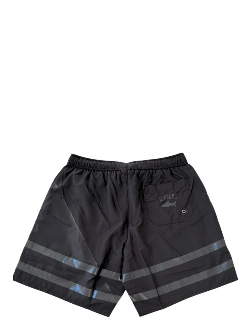 Black Polyester Men Swim Short