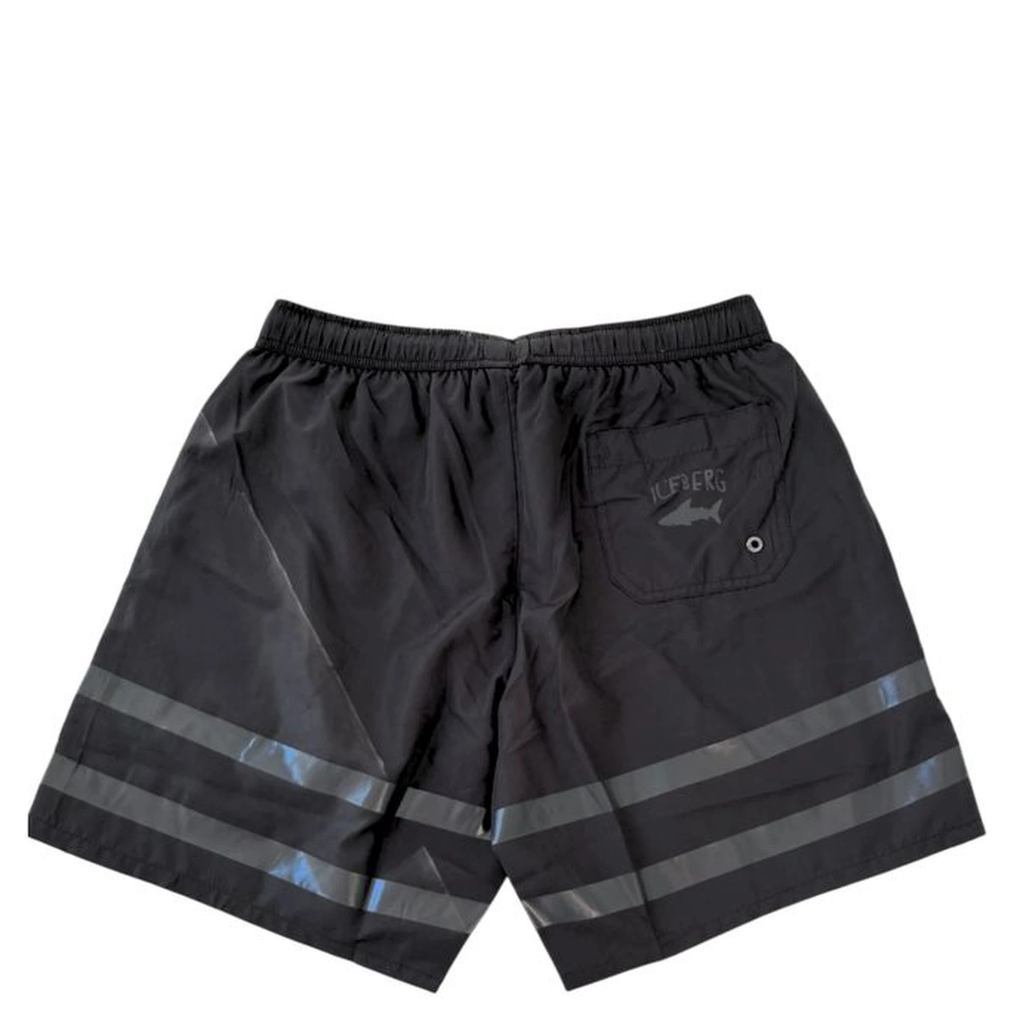 Black Polyester Men Swim Short