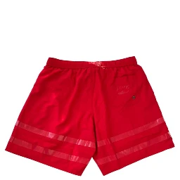 Red Polyester Men Swim Short