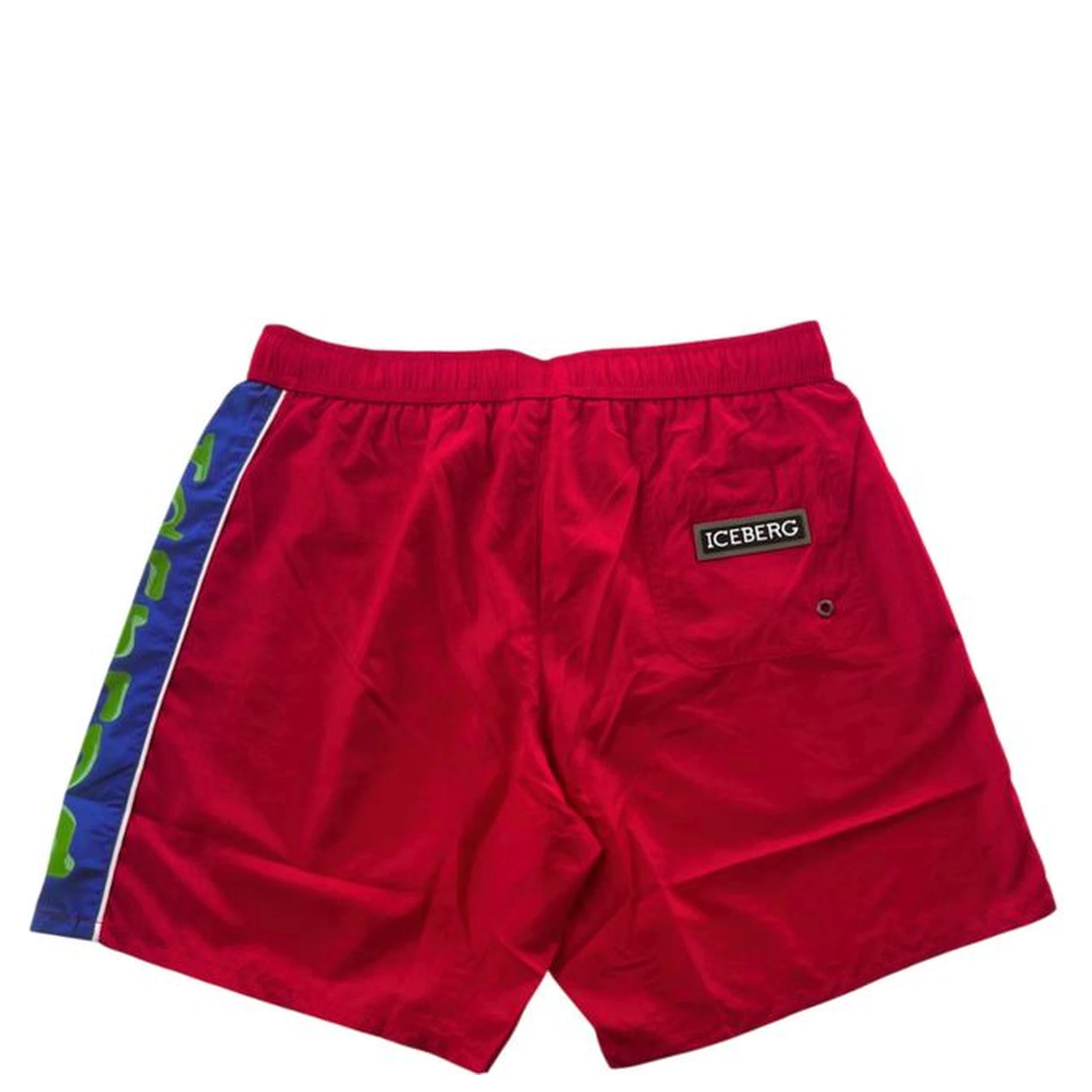 Red Polyester Men Swim Short