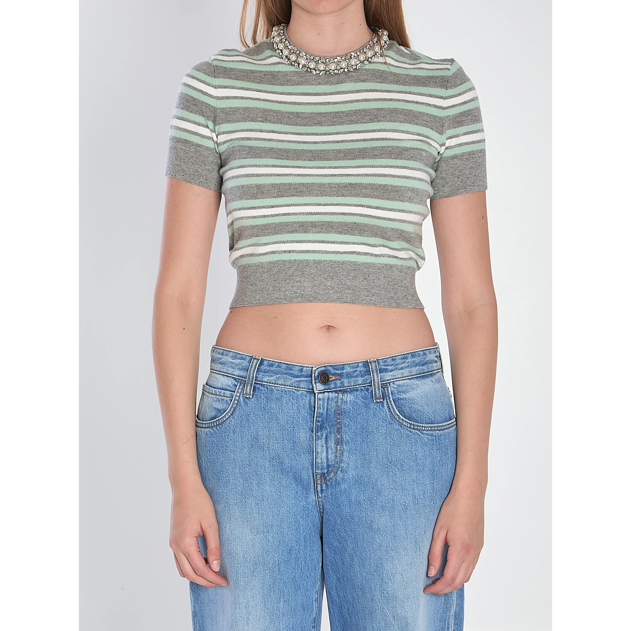 Striped cropped t-shirt
