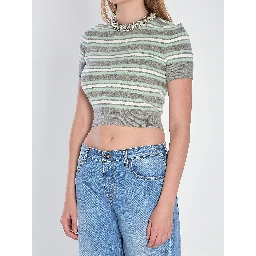 Striped cropped t-shirt