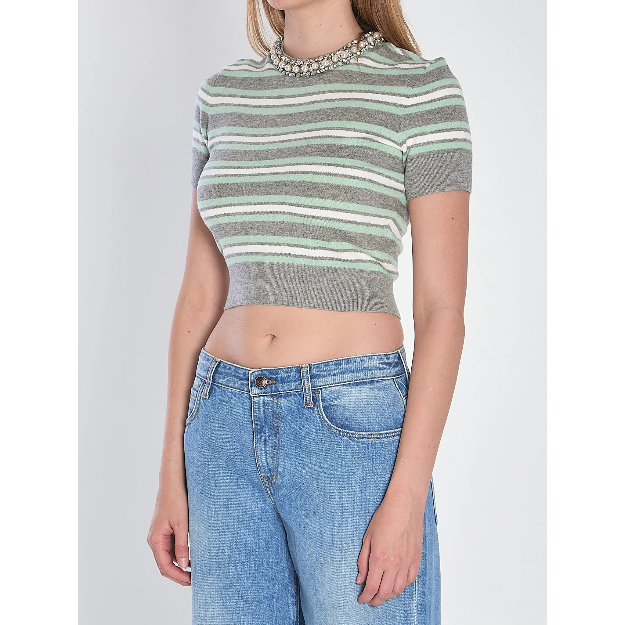 Striped cropped t-shirt