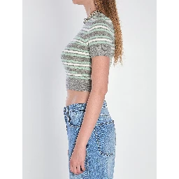 Striped cropped t-shirt