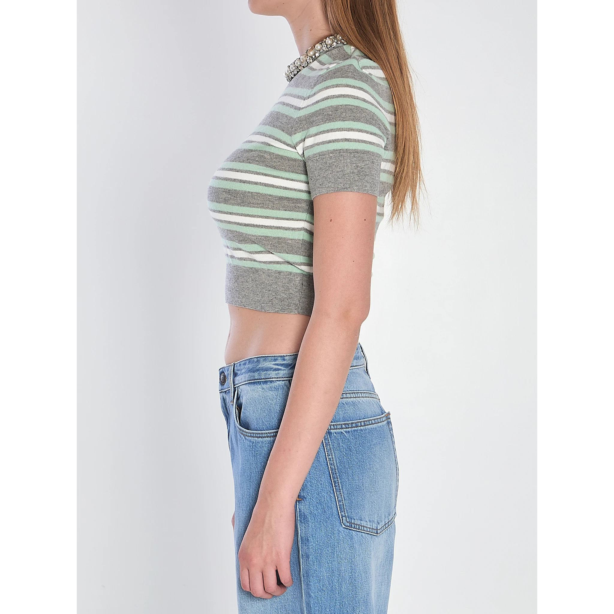 Striped cropped t-shirt
