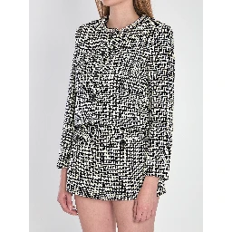 Houndstooth cropped jacket