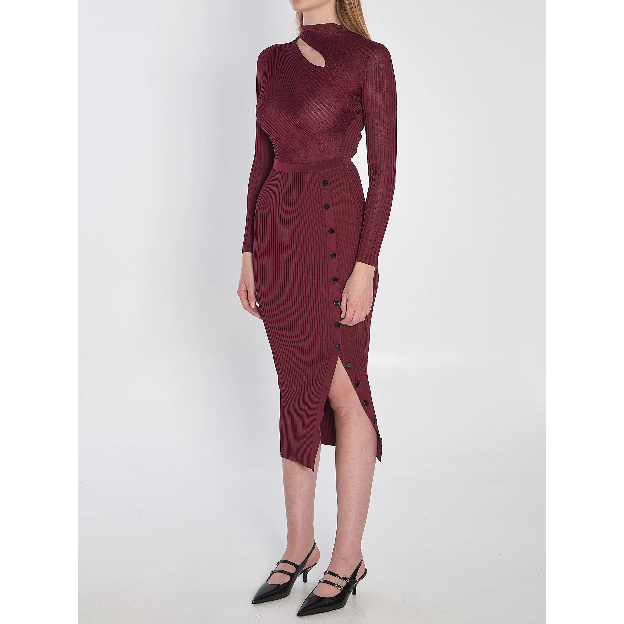 Midi dress with cut-out