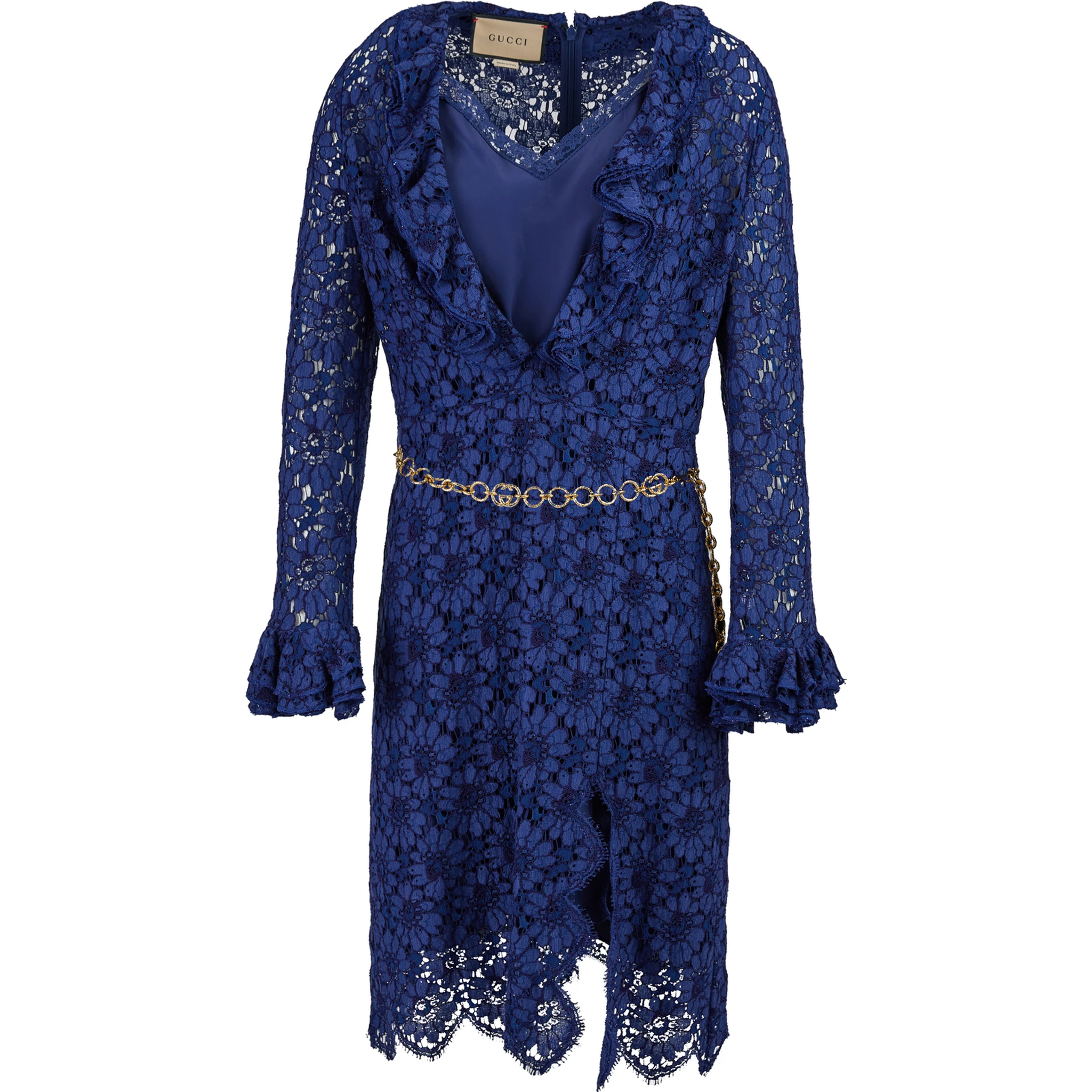 Blu Viscose and Cotton Mid Long Dress