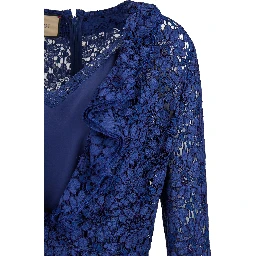 Blu Viscose and Cotton Mid Long Dress