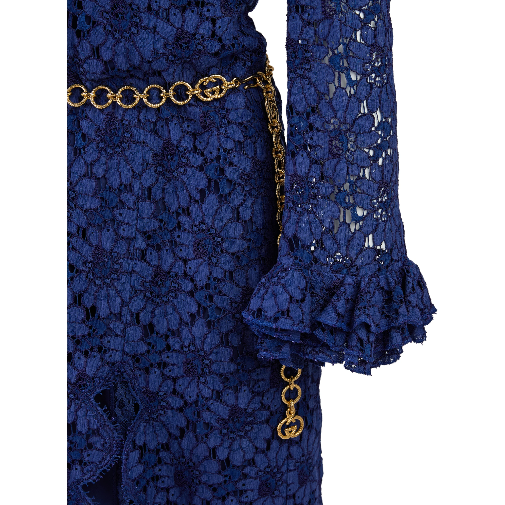 Blu Viscose and Cotton Mid Long Dress