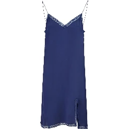 Blu Viscose and Cotton Mid Long Dress