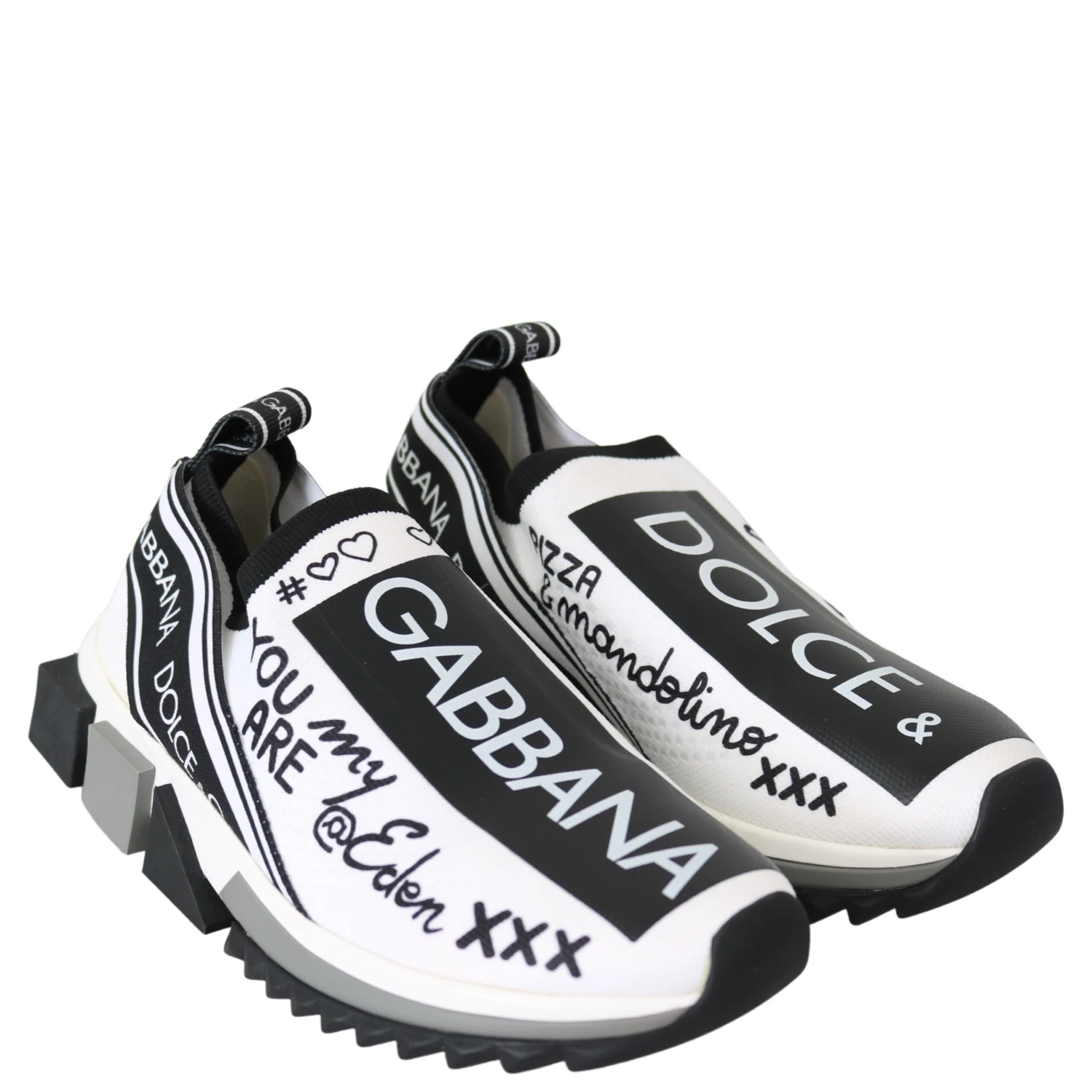White Black Slip On Sorrento Sneakers