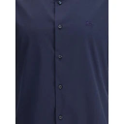 Blue Cotton Shortsleeve Shirt