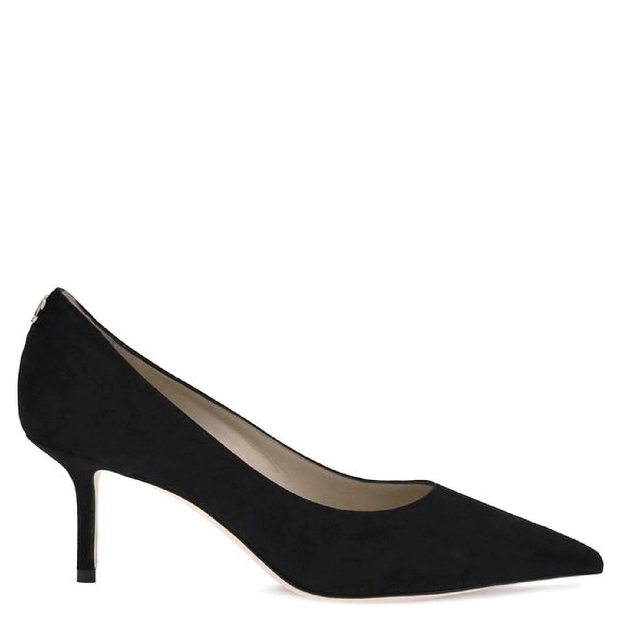 Black Goatskin Mid Heel Pumps