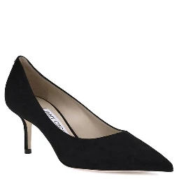 Black Goatskin Mid Heel Pumps