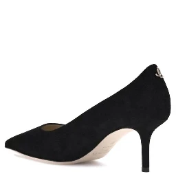 Black Goatskin Mid Heel Pumps